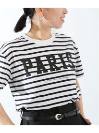 《追加》PARISロゴボーダーTシャツ VERMEIL par iena ヴェルメイユ パー イエナ トップス カットソー・Tシャツ ネイビー【送料無料】[Rakuten Fashion]