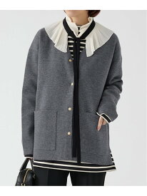 ドットボタンVネックカーディガン IENA イエナ トップス カーディガン グレー ブラック【送料無料】[Rakuten Fashion]