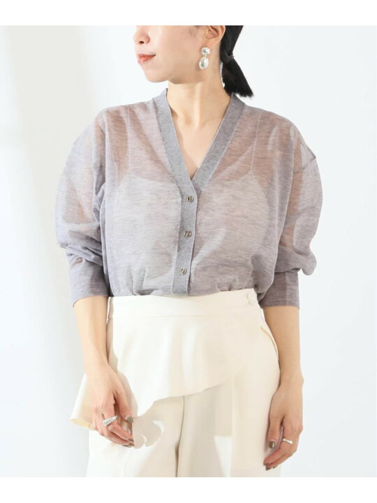 楽天市場】【SALE／30%OFF】シアーラミーニットVカーディガン 