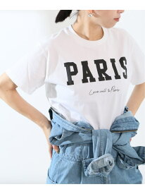 《追加》PARISロゴTシャツ VERMEIL par iena ヴェルメイユ パー イエナ トップス カットソー・Tシャツ ホワイト ネイビー【送料無料】[Rakuten Fashion]