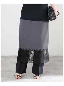 リバーレースサテンスカート IENA イエナ スカート ロング・マキシスカート グレー グリーン【送料無料】[Rakuten Fashion]
