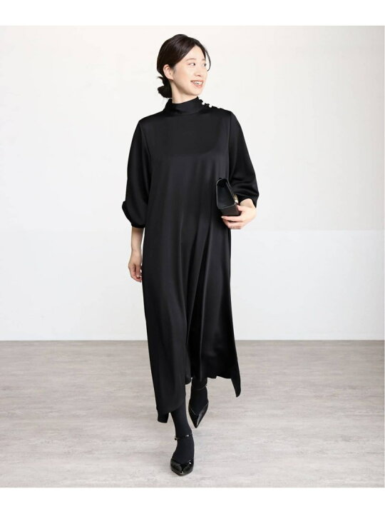楽天市場】【SALE／30%OFF】サイドボタンスタンドカラーワンピース 