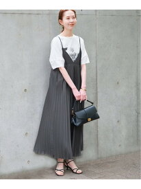 パウダリーサテンプリーツキャミワンピース SLOBE IENA スローブ イエナ ワンピース・ドレス ワンピース カーキグリーン ブラック【送料無料】[Rakuten Fashion]