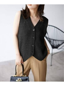 《追加2》ニットジレ SLOBE IENA スローブ イエナ トップス ニット ベージュ ブラック グリーン【送料無料】[Rakuten Fashion]