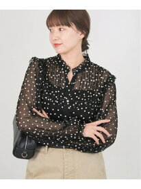《WEB限定/追加2予約》楊柳フリルピンタックブラウス IENA イエナ トップス シャツ・ブラウス ブラック【先行予約】*【送料無料】[Rakuten Fashion]