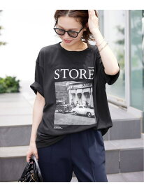 《追加2》LIFEフォトルーズTEE SLOBE IENA スローブ イエナ トップス カットソー・Tシャツ ブラック【送料無料】[Rakuten Fashion]