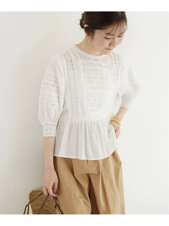楽天市場】【SALE／30%OFF】コットンレーヨンインドレースブラウス 