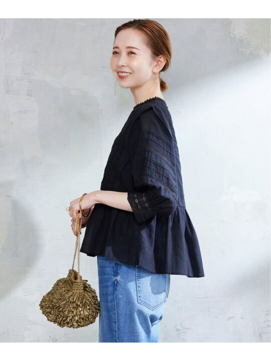 楽天市場】【SALE／30%OFF】コットンレーヨンインドレースブラウス 