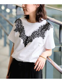 アイラッシュレースTシャツ SLOBE IENA スローブ イエナ トップス カットソー・Tシャツ ホワイト ブラック グレー【送料無料】[Rakuten Fashion]