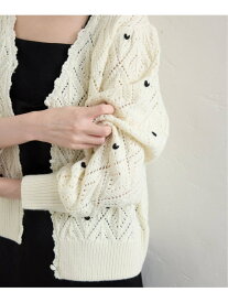 【Jeu de Coeurs & Pois】ハートカーディガン SLOBE IENA スローブ イエナ トップス カーディガン ブラック ベージュ【送料無料】[Rakuten Fashion]