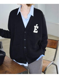 《WEB限定/追加2予約》サガラ刺繍スウェットライクニットカーディガン SLOBE IENA スローブ イエナ トップス カーディガン ブラック グレー【先行予約】*【送料無料】[Rakuten Fashion]