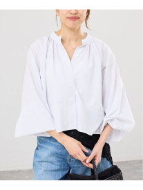 《予約》バンドカラーボリュームブラウス IENA イエナ トップス シャツ・ブラウス ホワイト ブルー ネイビー【先行予約】*【送料無料】[Rakuten Fashion]