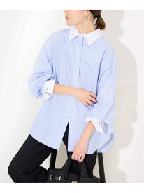 カラーストライプオーバーシャツ SLOBE IENA スローブ イエナ トップス シャツ・ブラウス グリーン ブルー【送料無料】[Rakuten Fashion]