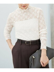 シアーレース タートルプルオーバー IENA イエナ トップス カットソー・Tシャツ ブラック ベージュ グレー【送料無料】[Rakuten Fashion]