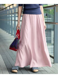 キュプラサテンフレアスカート IENA イエナ スカート ロング・マキシスカート ブラック ベージュ ピンク【送料無料】[Rakuten Fashion]