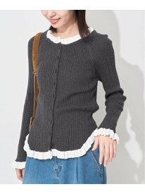 《追加》tyn.TGOR/トゴール フリルカーディガン J0102 SLOBE IENA スローブ イエナ トップス カーディガン ブラック グレー【送料無料】[Rakuten Fashion]