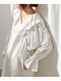 フリルピンタックブラウス IENA イエナ トップス シャツ・ブラウス ホワイト イエロー【送料無料】[Rakuten Fashion]