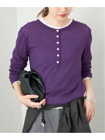 《2枚セット》ヘンリーネック*クルーネック ロンTEEセット SLOBE IENA スローブ イエナ トップス カットソー・Tシャツ パープル カーキグリーン ベージュ【送料無料】[Rakuten Fashion]