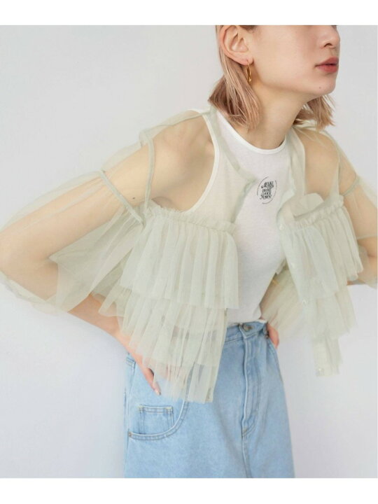 楽天市場】【SALE／30%OFF】SLOBE citron.チュールフリルブラウス 