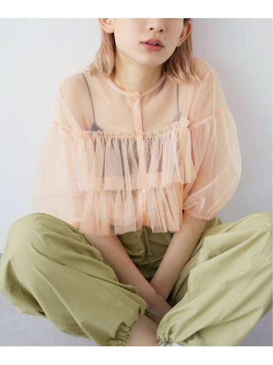 楽天市場】【SALE／30%OFF】SLOBE citron.チュールフリルブラウス 