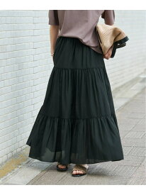 《予約》Airy ティアードスカート VERMEIL par iena ヴェルメイユ パー イエナ スカート ロング・マキシスカート グレー ブラック【先行予約】*【送料無料】[Rakuten Fashion]