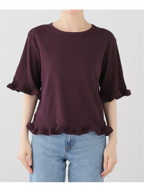 ハイツイストコットン WAVE Tシャツ IENA イエナ トップス カットソー・Tシャツ ブラック ワインレッド【送料無料】[Rakuten Fashion]