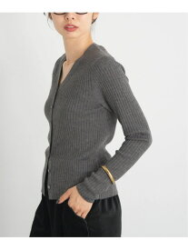 《追加》イタリア ヤーン RIB Vネックカーディガン IENA イエナ トップス カーディガン グレー ブラック ベージュ ブルー【送料無料】[Rakuten Fashion]