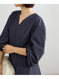 《予約》サッカーVネックフレアワンピース IENA イエナ ワンピース・ドレス ワンピース ブラック ネイビー【先行予約】*【送料無料】[Rakuten Fashion]
