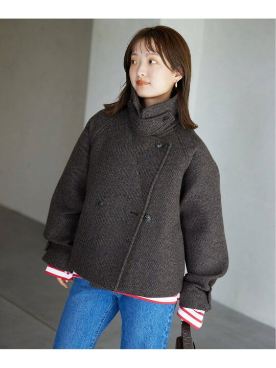 楽天市場】【SALE／30%OFF】ツイードボンディングショートコート SLOBE 