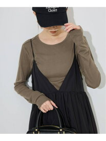 《追加8》miller SLOBE別注 SHEER RIB クルーネック SLOBE IENA スローブ イエナ トップス カットソー・Tシャツ ホワイト ブラウン レッド【送料無料】[Rakuten Fashion]