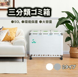 3分別×30L 90L大容量 横型分別ゴミ箱、プラスチック製、防臭、上蓋式、ゴミ袋ホルダーゴミ、キャスター付き、キッチン室内自宅会社、空間に調和するデザイン、取り外し可能、可分別シール付き