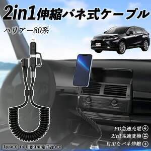 g^ nA[80n AXUH80 AXUH85^ 2in1 USB-A USB-C CgjOP[u J[R[h MFiF Apple Carplay Android Auto iPhone [dP[u PD 27W/60W }[d f[^] Lk ϋv wecar