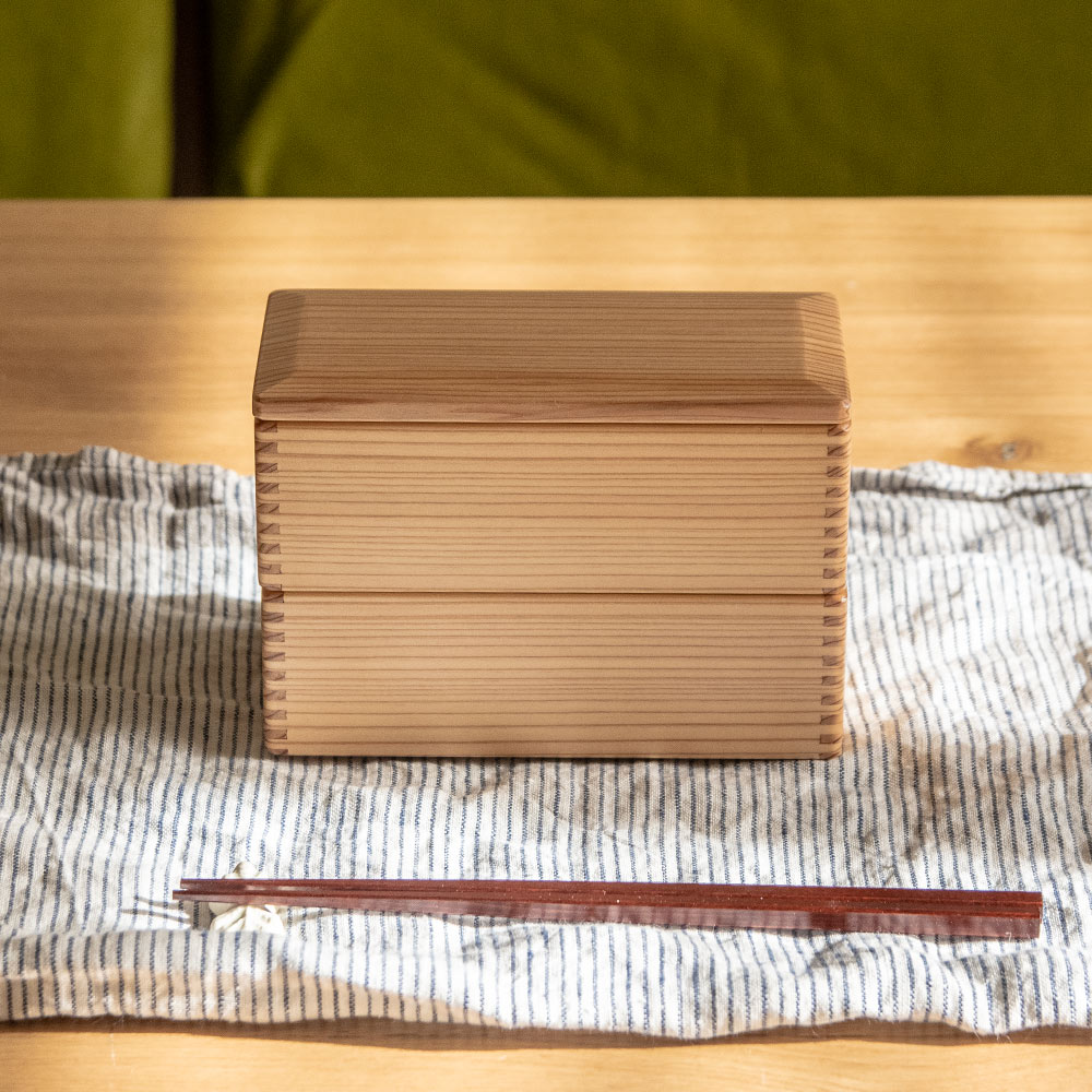 二段 弁当箱 宮崎杉 木製  65×145 松野屋 日本製