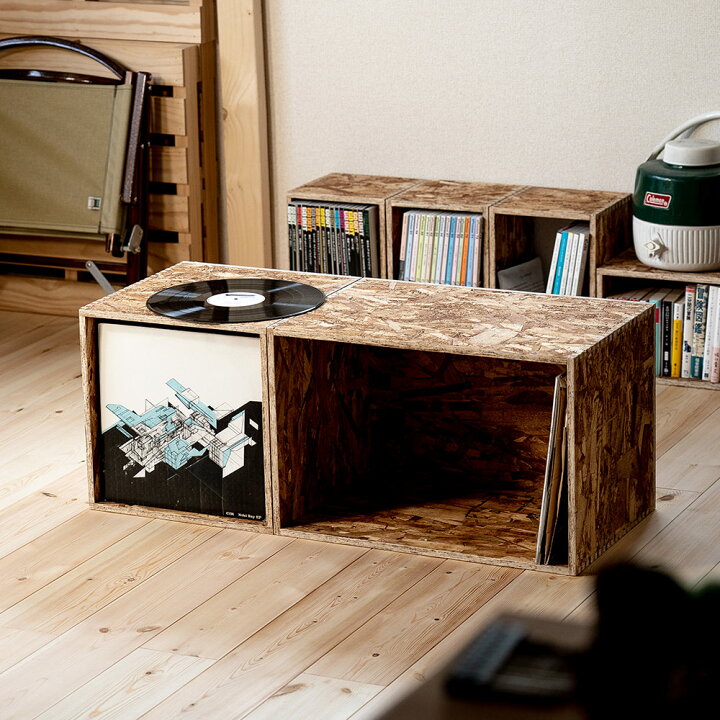 楽天市場】レコードラック レコードボックス 50枚 キューブボックス  