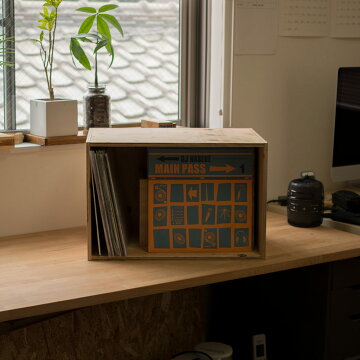 レコードボックス50cmレコードラックキューブボックスBOX木箱送料無料