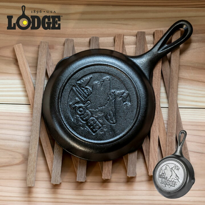 楽天市場 月間mvp受賞 Lodge スキレット 6インチ ハーフ 1 2インチ ウルフ L3swlwf ロッジ アウトドア イエノlabo