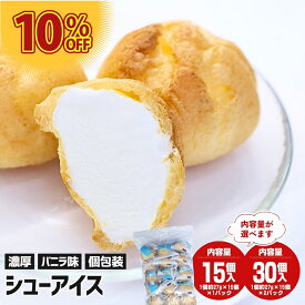 シューアイス バニラ 1個27g×15個～ 個包装 冷凍食品 業務用 スイーツ アイス アイスクリーム 洋菓子 デザート 給食 おやつ