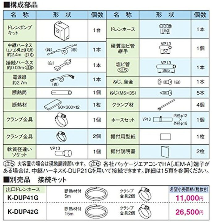 楽天市場】オーケー器材[K-DU154KV]ドレンアップキット : 家store
