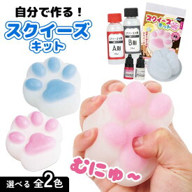 スクイーズ 肉球 手作りキット 人気 簡単 可愛い肉球型 クラフト 混ぜるだけ 図工 工作 猫 ネコ 子ども 小学生 大人 もちもち ふわふわ ぷっくり ぷくぷく 握る 絞る 癒し シリコン製 アーテック 39ショップ 【☆60】【FDC】/スクイーズキット
