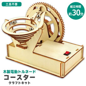 木工工作 工作キット 木製 クラフトキット 工具不要 組立 夏休み 自由研究 制作 クリエイト 手作り 工作 簡単 小学生 知育 知育玩具 親子 小学生 小学校 子ども セット アーテック 【▲】【FDC】/木製電動トルネードコースタークラフトキット