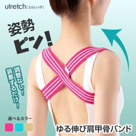 肩甲骨バンド 姿勢バンド 猫背対策 全3カラー 手軽 姿勢ピン 伸びる ユルレッチ ストレッチ ながら 装着 やさしい 適度なサポート感 頑張らずに ケア ボディケア 健康 【▲】/ulretchゆる伸び肩甲骨バンド
