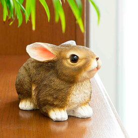 置き物 おすわりうさぎ お座り インテリア オブジェ かわいい 癒し ペット コレクション ラビット 窓 デスク 鑑賞 贈り物 ギフト プレゼント ブラウン 茶色 ガーデン 動物【☆60】【EN】/SV-6810 おすわりうさぎ