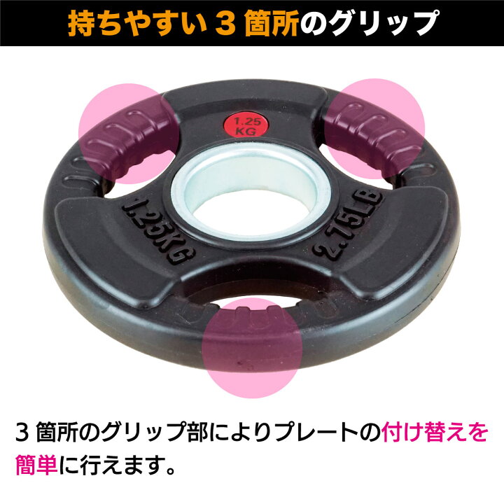 楽天市場】【業務用】オリンピックプレート 1.25kg 2枚組 径50mm 