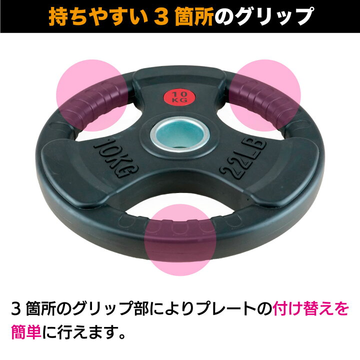 楽天市場】【業務用】オリンピックプレート 10kg 2枚組 径50mm ラバー 
