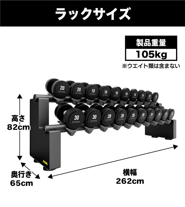 楽天市場】【業務用】ダンベルラック 10ペア 20個 収納 保管 ダンベル 