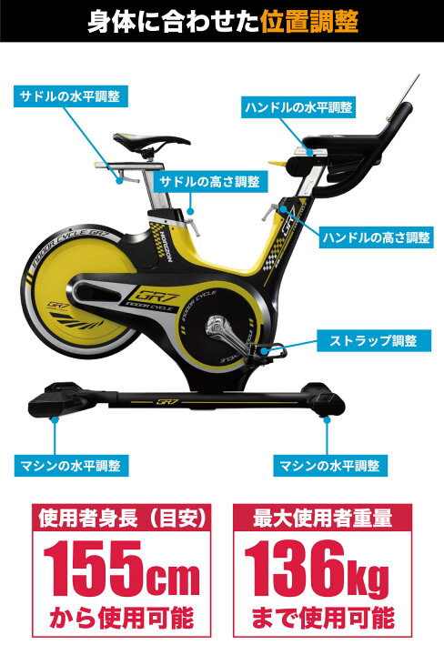 楽天市場】【組立無料】 スピンバイク GR7 インドアサイクル 