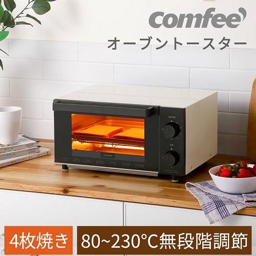 楽天市場】【COMFEE' 】オーブントースター インテリア家電 4枚焼き
