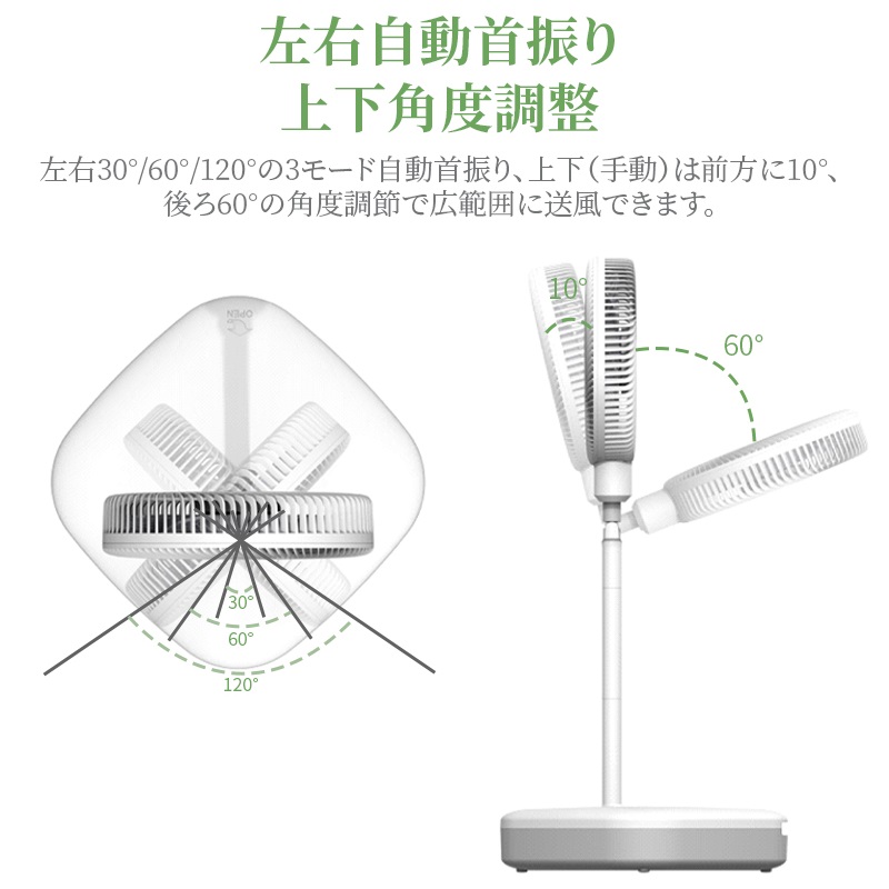 楽天市場】【新感覚～】コンパクト収納 扇風機 サーキュレーター DC