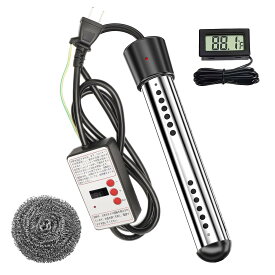 投げ込みヒーター 風呂 電気給湯器 1500W 湯沸かしヒーター サーモスタット付 70°自動オフ 追い焚き 対応 浴槽 バスタブ フットバス 家庭 アウトドア 学校用