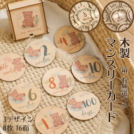＼1100円以上100円オフ／ 木製 マンスリーカード 8枚16面セット 箱付き 箱なし 選べる ニューボーンフォ…
